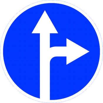 Знак 4.1.4 движение прямо или направо - Дорожные знаки - Предписывающие знаки - vektorb.ru
